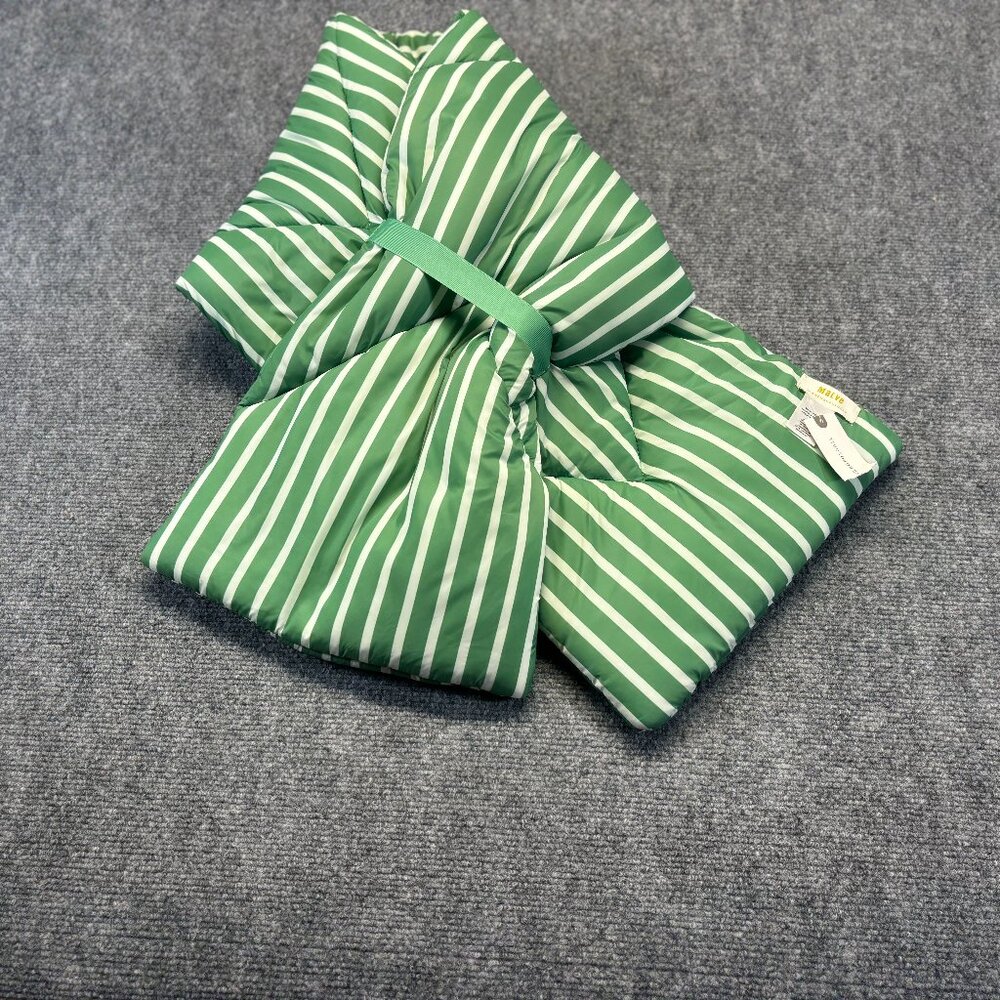 Maeve Anthropologie Quilted Puffer Scarf Green and White Stripe NWT OS